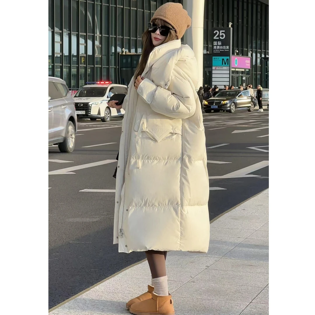 凯哥福利【11】连帽冬长款加厚90白鸭绒羽绒服外套6139