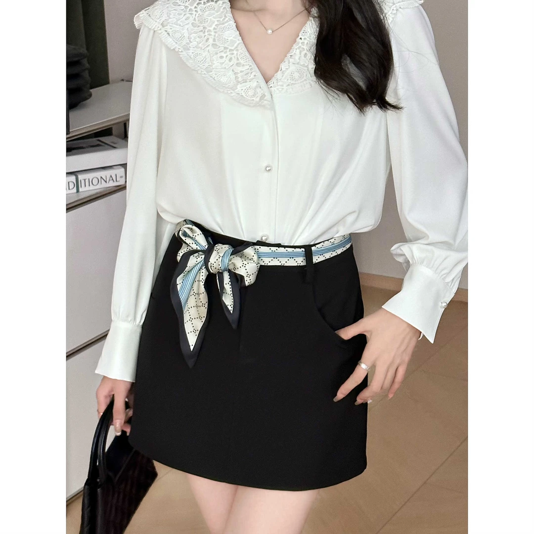 SHAOE清仓专场【街头夜晚】半身裙女黑色修身简约百搭经典款