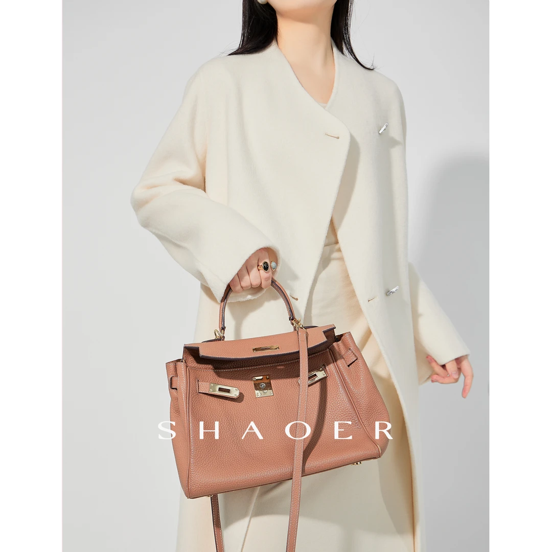 SHAOE清仓专场【林肯公园】白色双面呢子外套女冬中长羊毛大衣