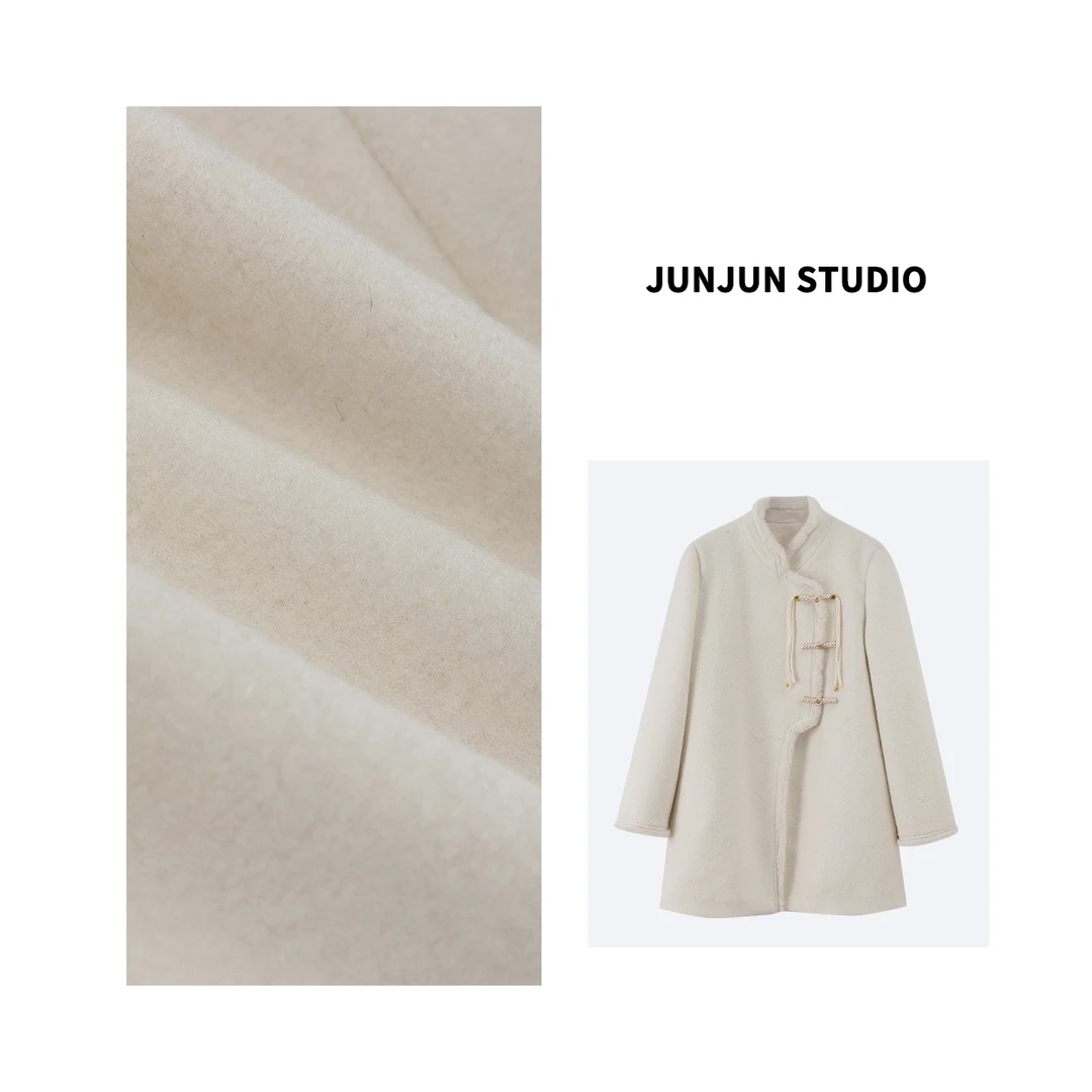 凯哥福利【昙花一现】新中式盘扣毛呢子大衣夹羽绒服J2023121401