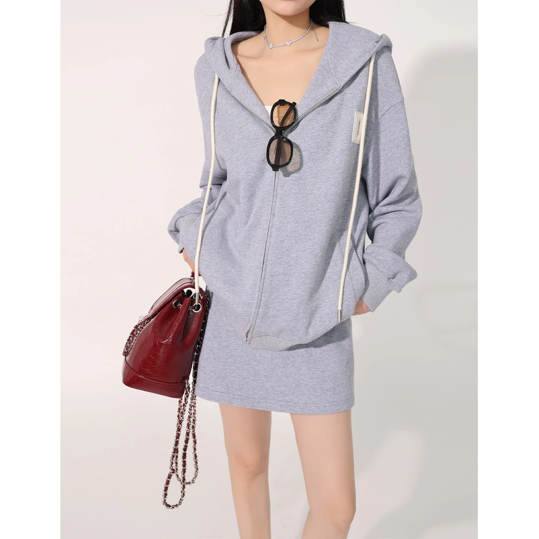 凯哥福利【安娜日记】休闲灰色短款套装女秋季韩版J2023081504