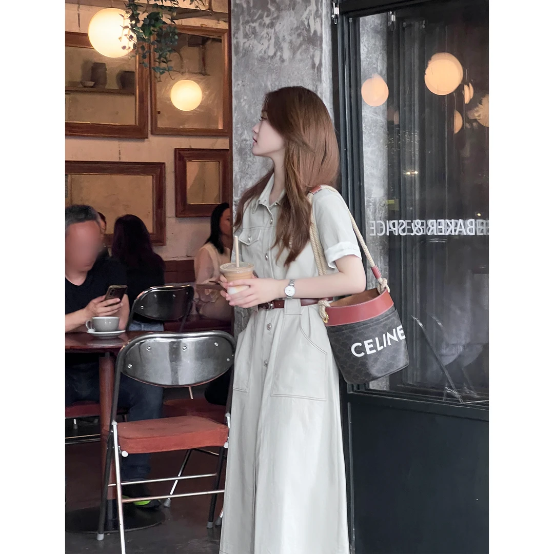 凯哥福利【馥郁拿铁】套装一排扣女连衣裙JLYQQ0203