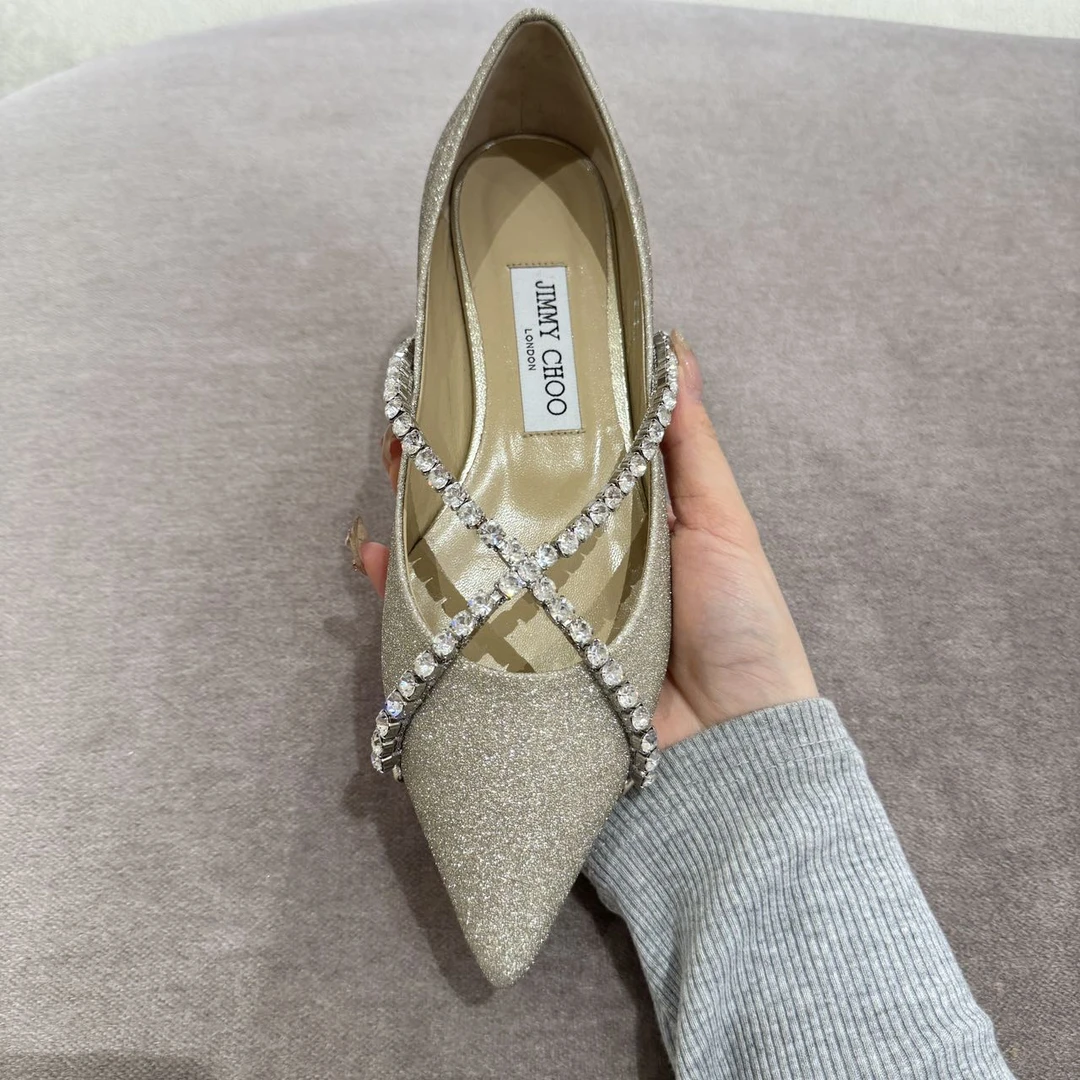 全新未使用 JIMMY CHOO/吉米周 /周仰杰/XIAOYU/平底鞋