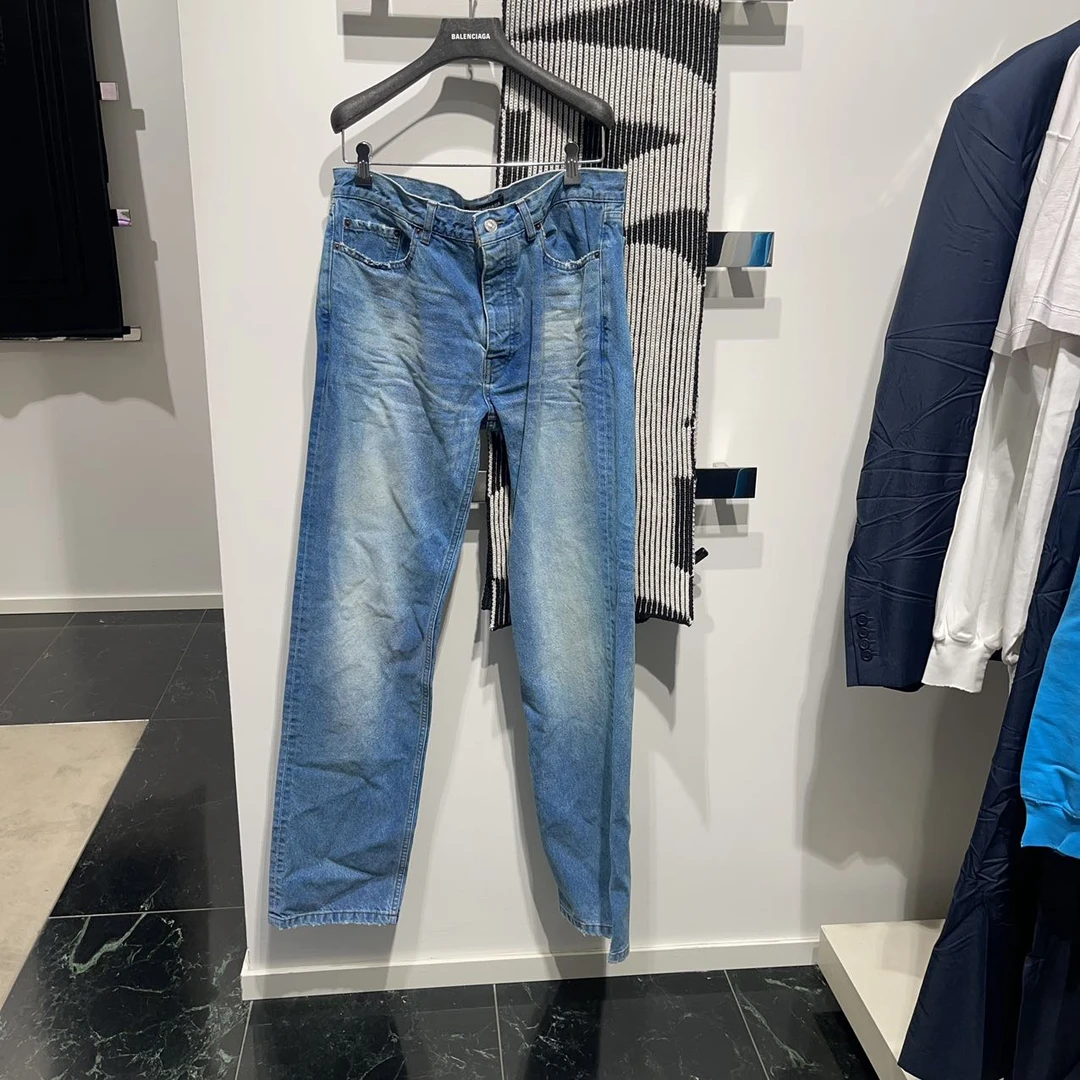 全新未使用 Balenciaga/巴黎世家 /七七/男士牛仔裤