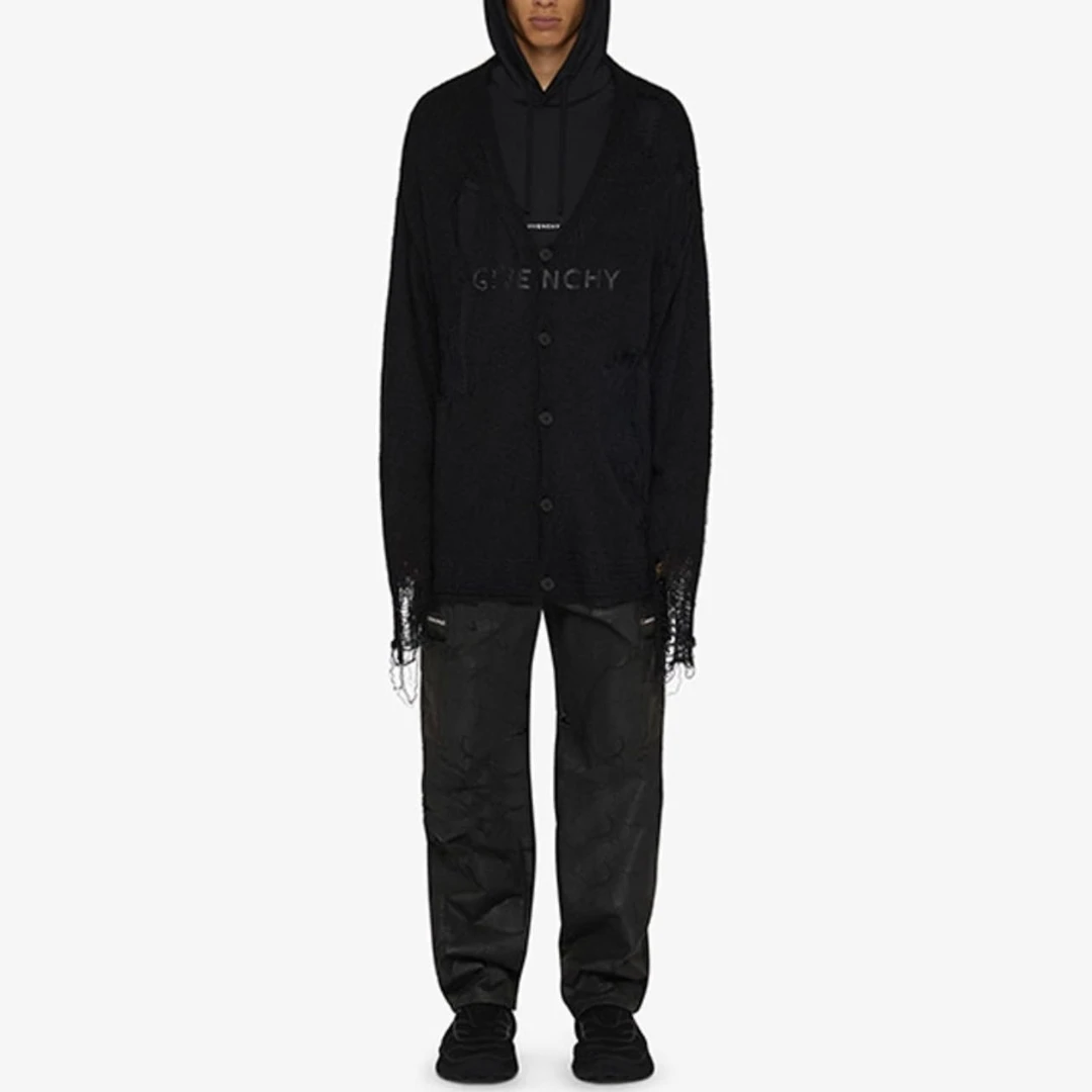 全新未使用 Givenchy/纪梵希 /七七/SS23男士破坏开衫