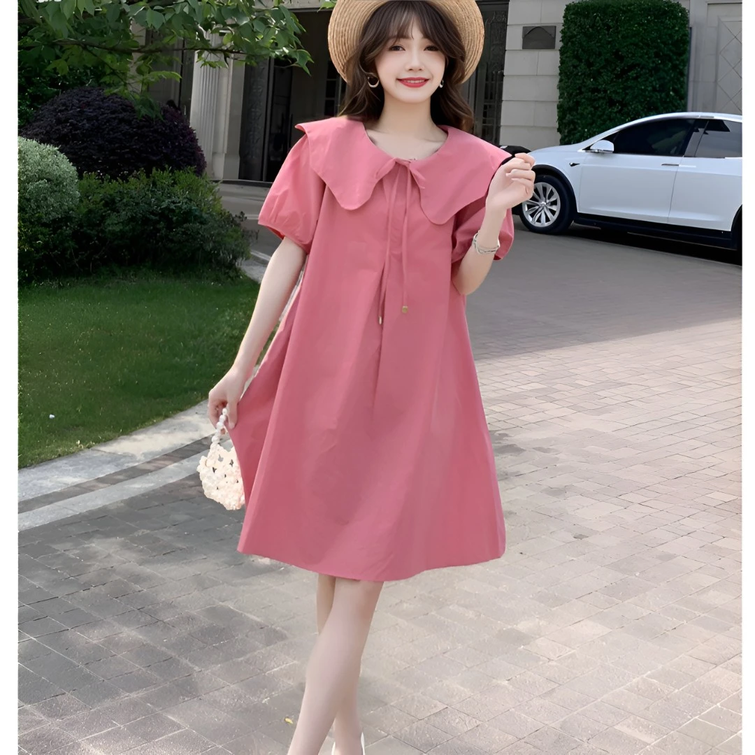 云朵娃娃领哺乳连衣裙 甜美减龄潮妈A版孕期产后外穿显瘦喂奶夏季