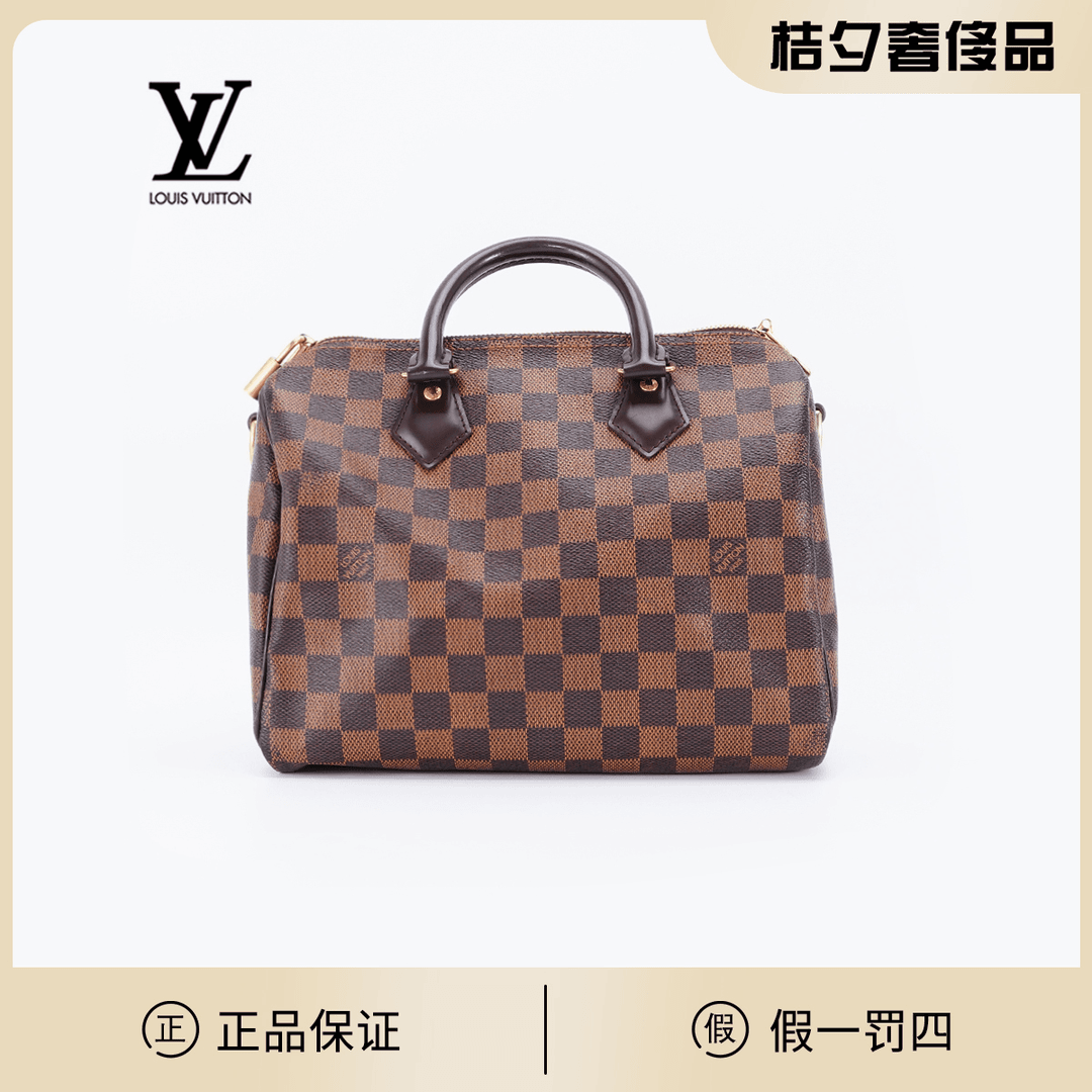 95新 LouisVuitton/路易威登 speedy25肩带款棋盘格包/BG22010373
