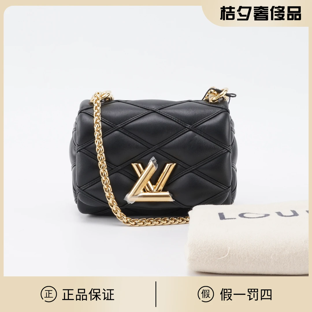 99新 LouisVuitton/路易威登 黑金 羊皮 链条包/BGK116890001