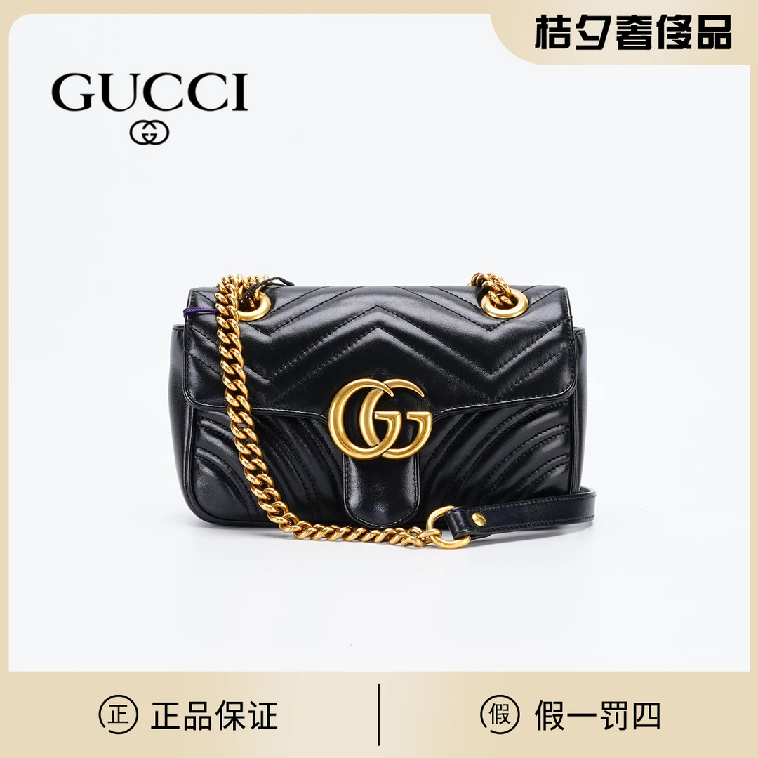 全新未使用 GUCCI/古驰 马蒙22包黑金 /BG22004269
