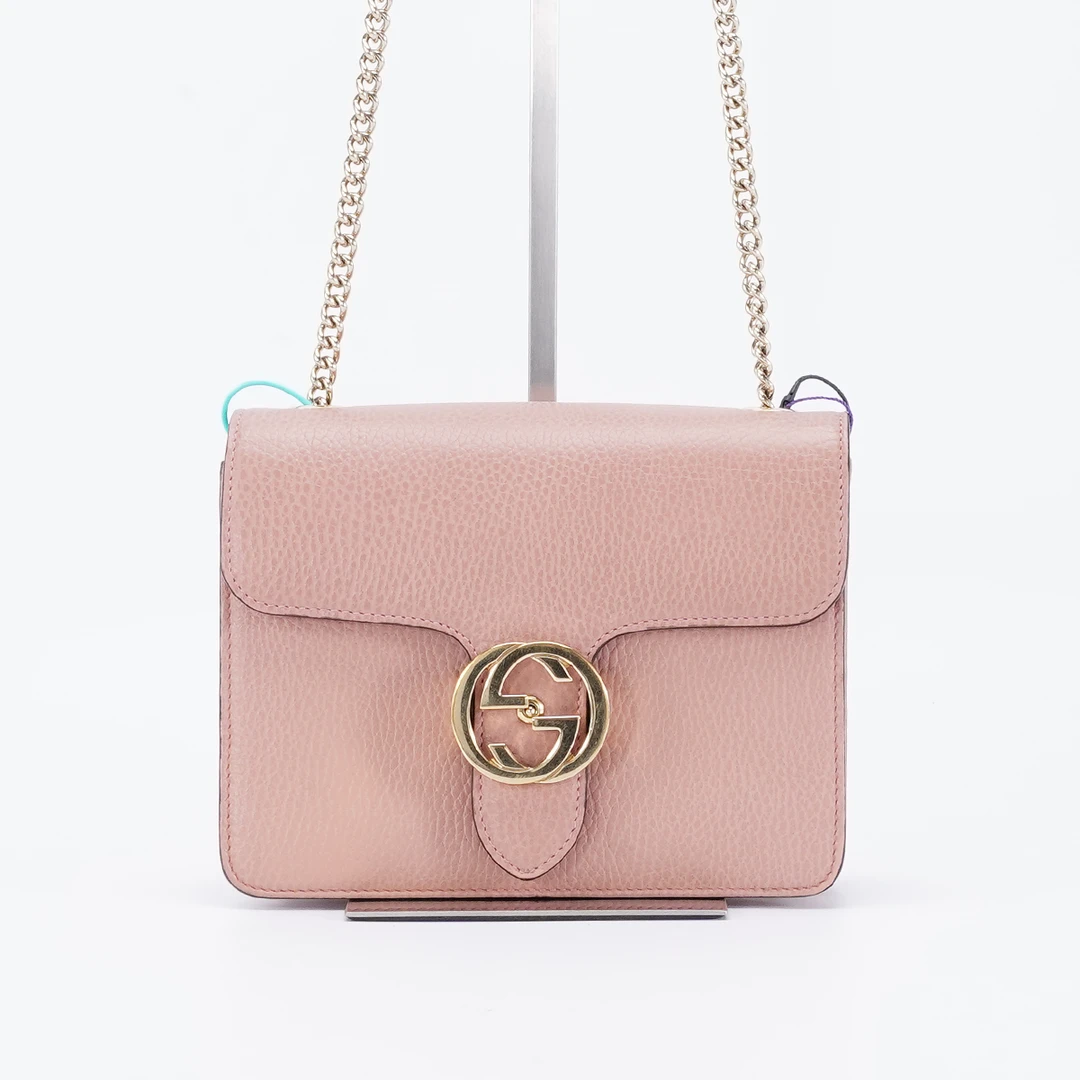 95新 GUCCI/古驰 风琴包小号粉色/TS015292