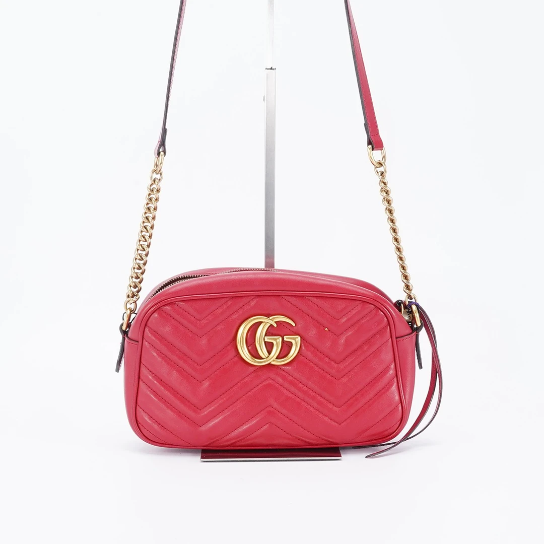 95新 GUCCI/古驰 GUCCI/古驰 马蒙相机包中号红色/BG22005603