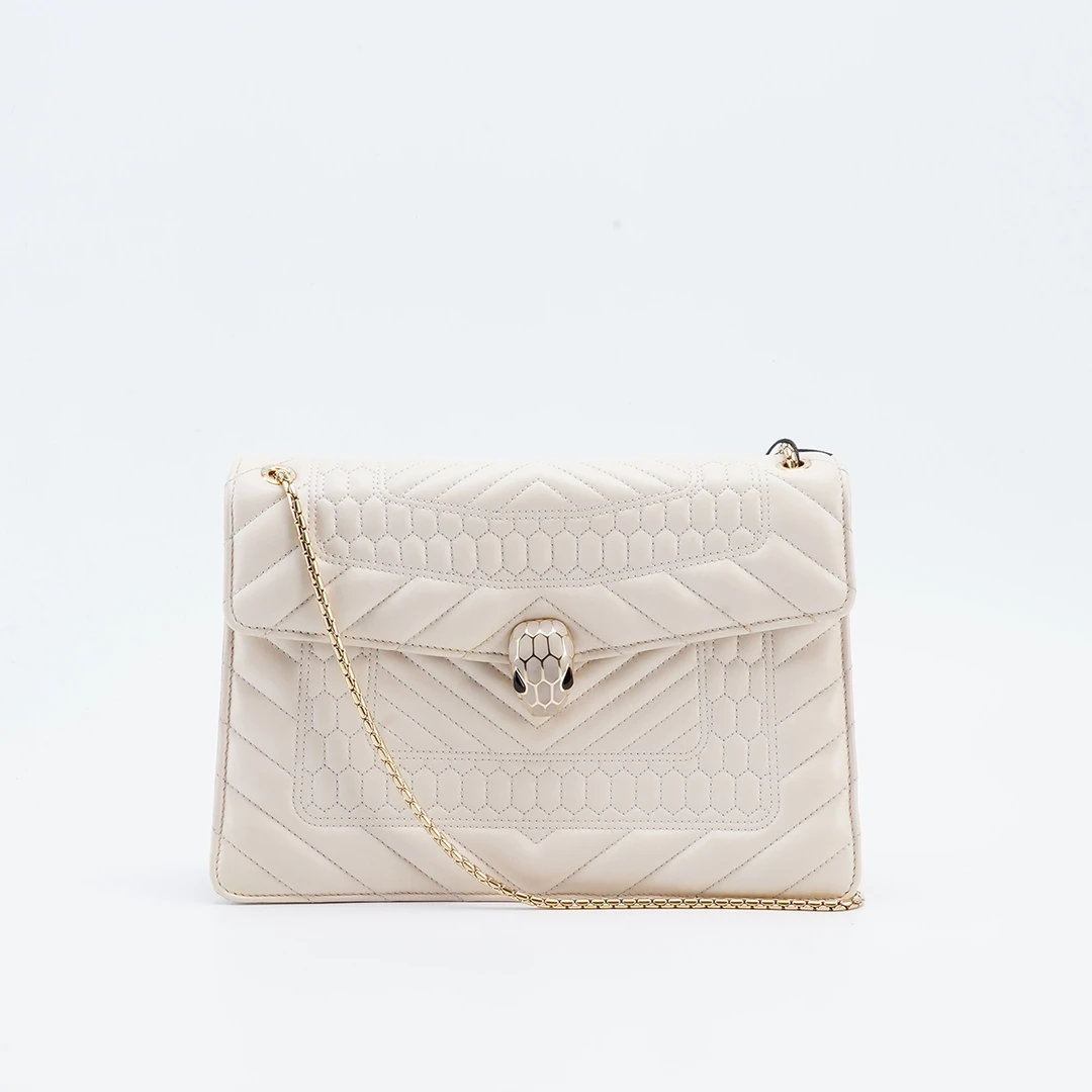 95新 BVLGARI/宝格丽  蛇头链条包中号横版压纹款/BG23006223