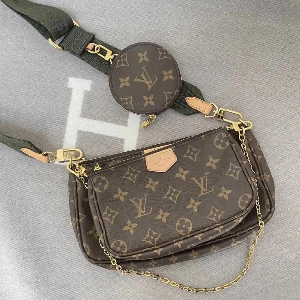 95新 LouisVuitton/路易威登 Rose/lv绿肩带五合一