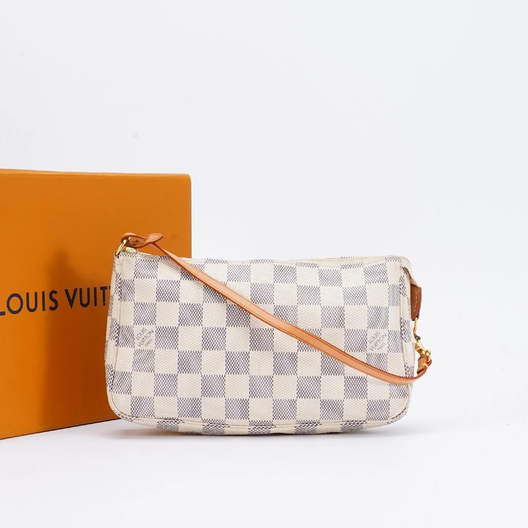 95新 LouisVuitton/路易威登 大麻将包白棋盘格/TS016975