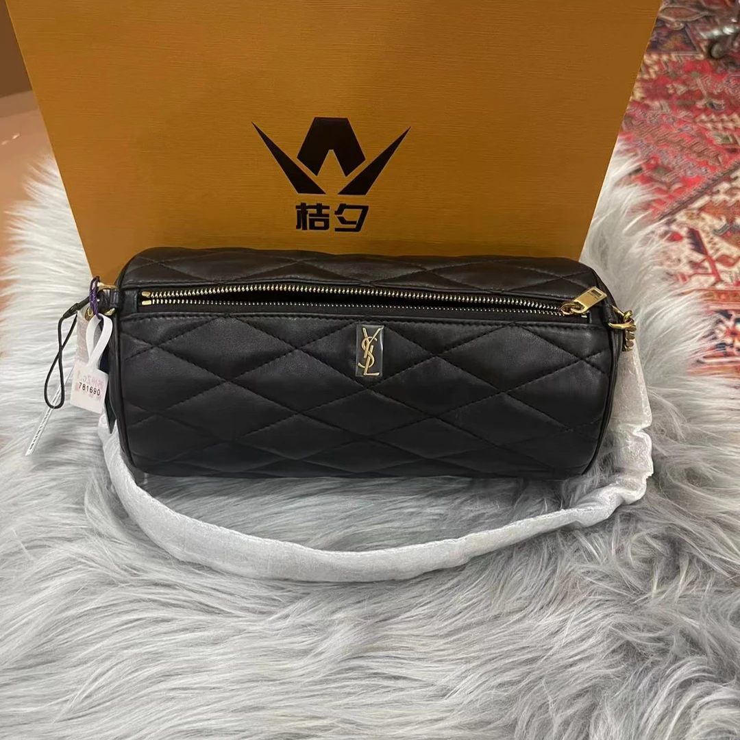 95新 YSL/圣罗兰 【桔夕静文】圆筒包小号/TS020693