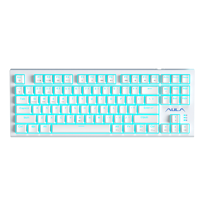 狼蛛无线三模机械键盘87键有线蓝牙热插拔青轴