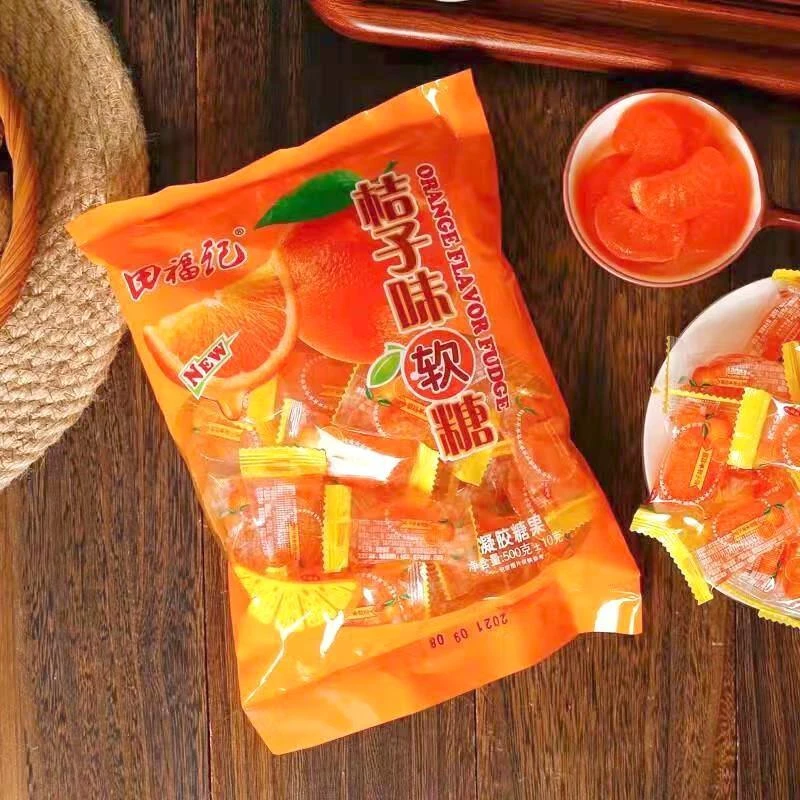 橘子软糖经典老式80后怀旧香甜聚会糖果橡皮果汁软糖糖果休闲零食