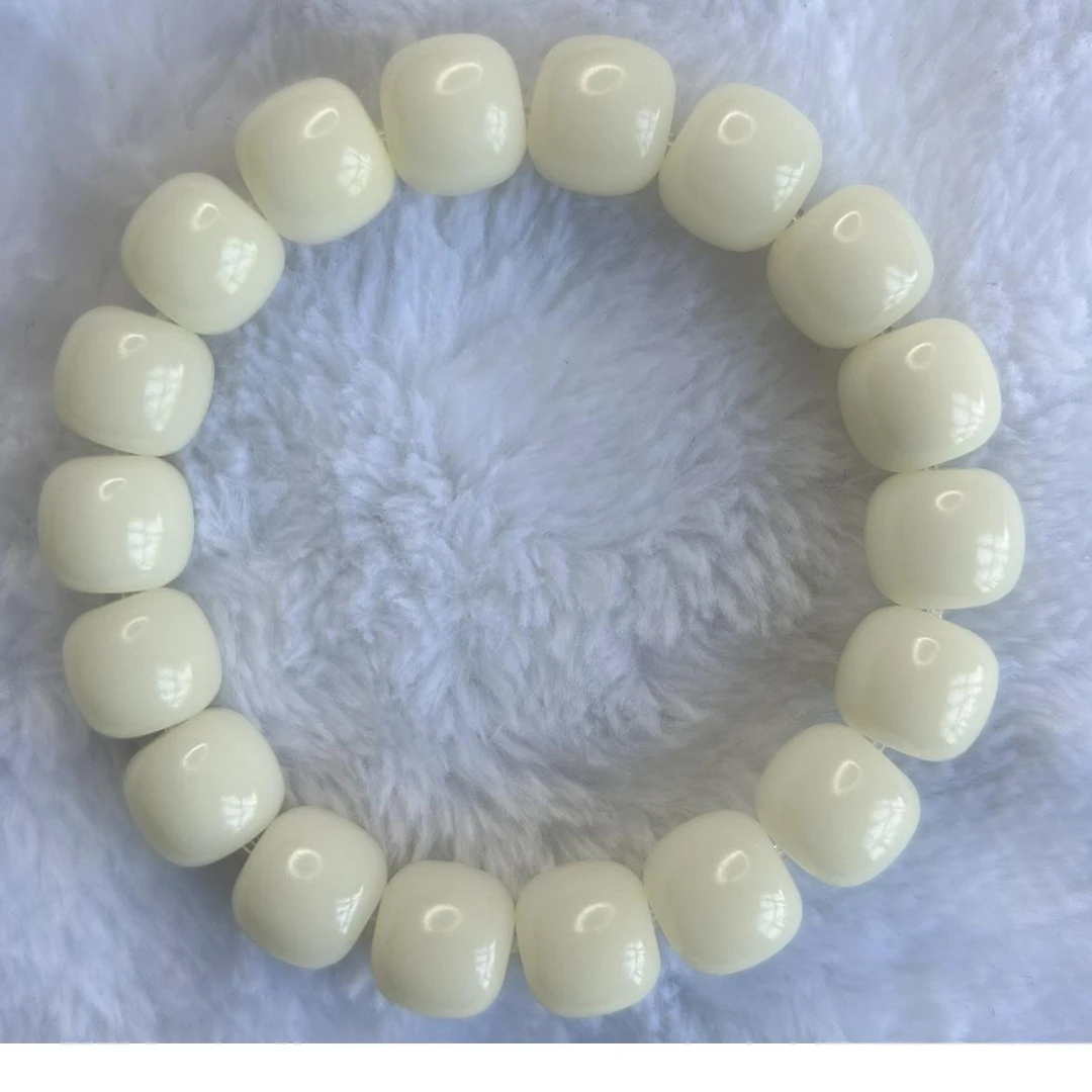 原生态纯天然白玉菩提根12*11老型桶单圈男女手串