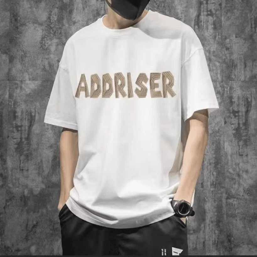 2024夏季潮流时尚百搭情侣圆领男款T恤