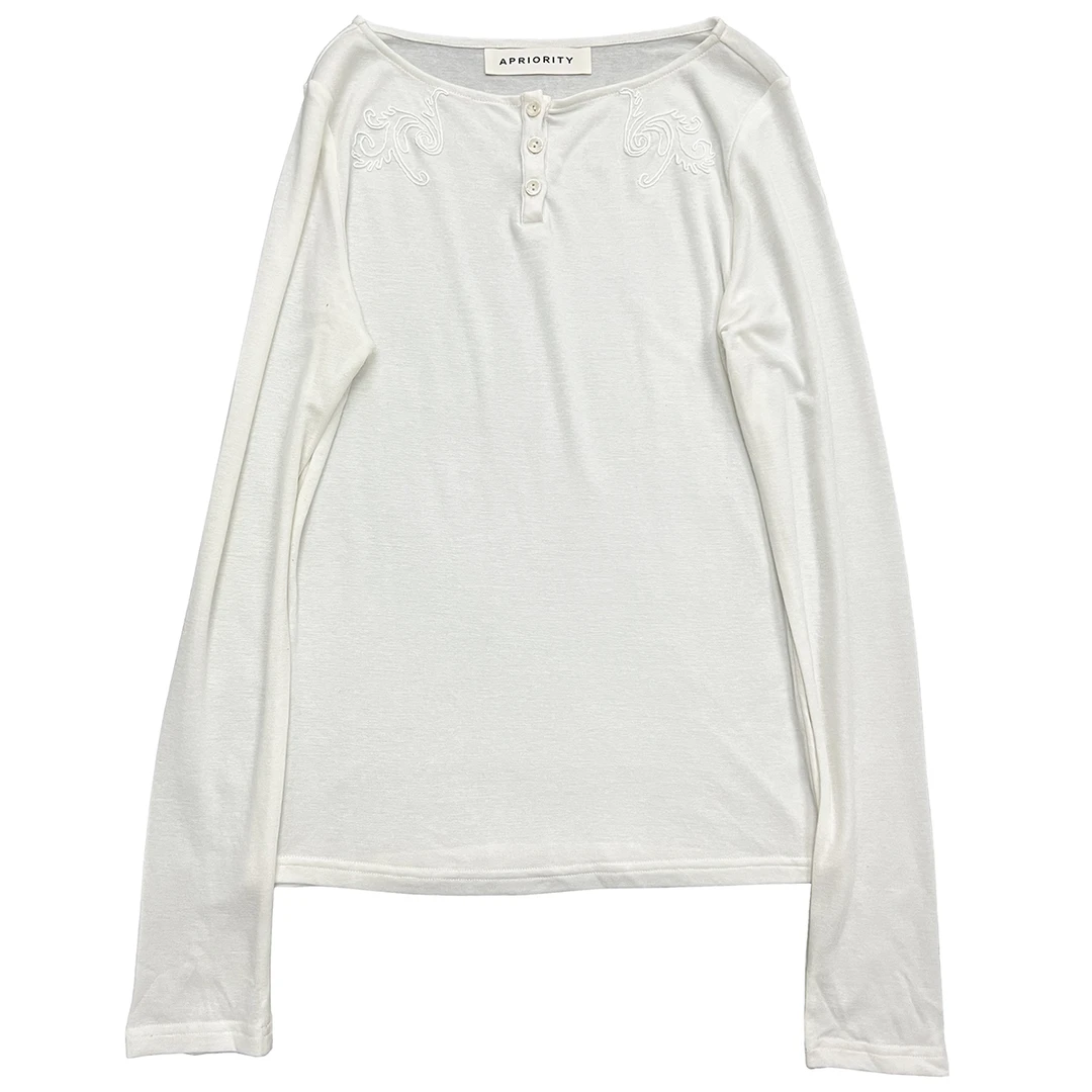 APRIORITY先验浮士德莱赛尔天丝羊毛亨利领冬季内搭T恤