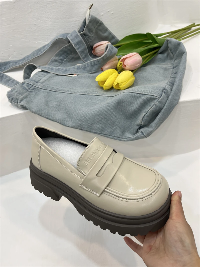 1688-50圆头乐福鞋厚底乐福鞋舒适百搭休闲时尚