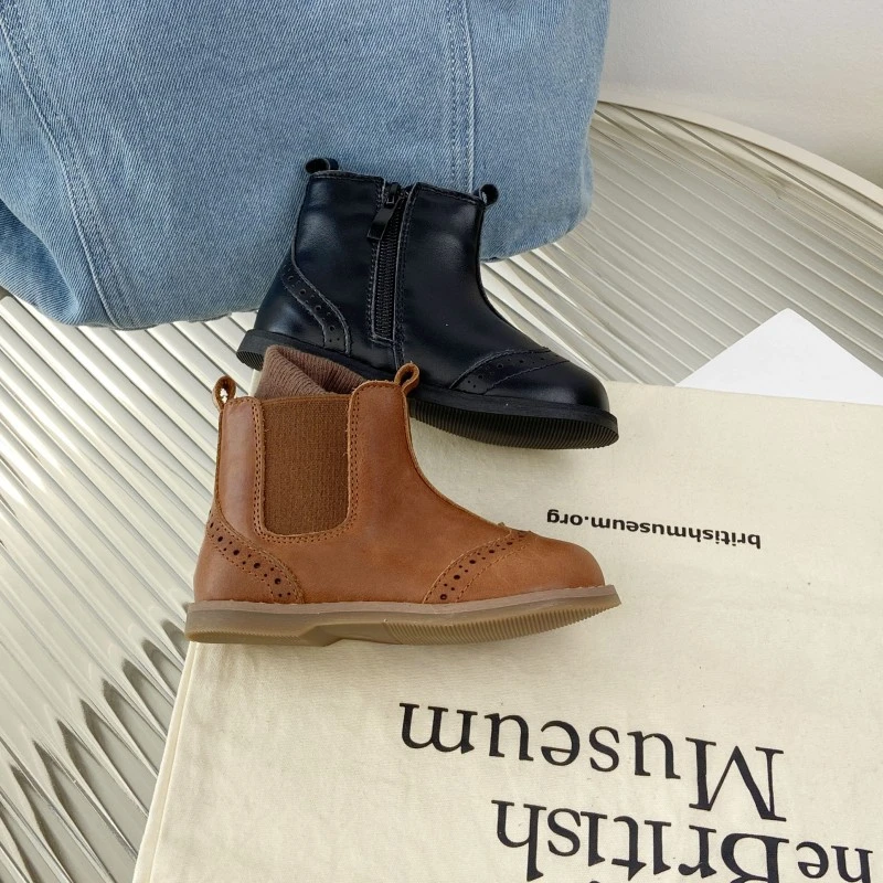 头层牛皮儿童马丁靴1216