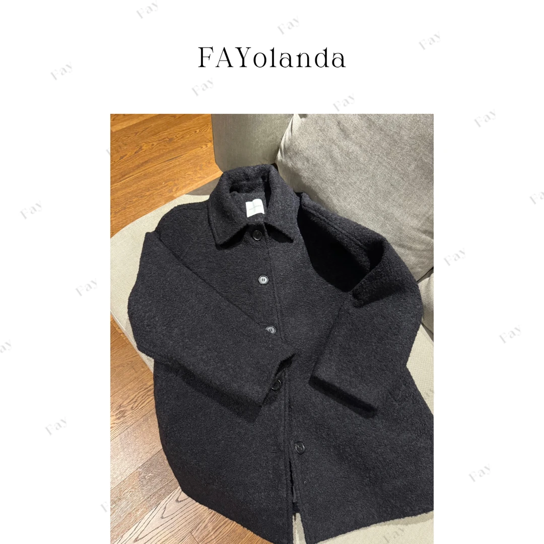 FAY | 翻领加厚长款大衣外套（2H1157）