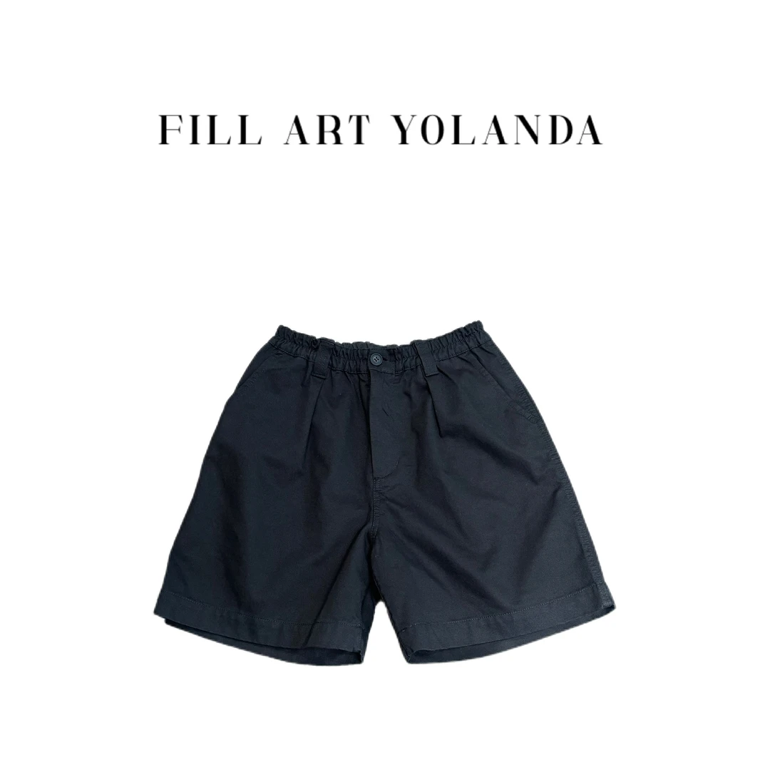 FAY  |  夏季百搭潮流黑色松紧腰短裤（01746）