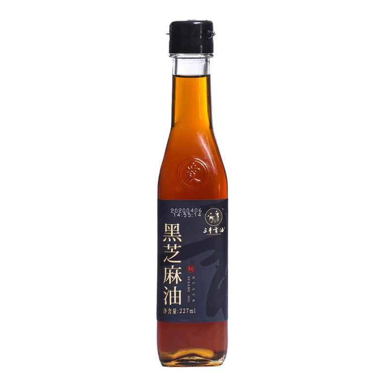 山东三丰香油黑芝麻油小磨凉拌调味调味用油调味料蘸料用油227ml