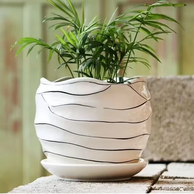 陶瓷花盆带托盘创意多肉花盆批发特价简约肉肉花盆精致捡漏家用盆