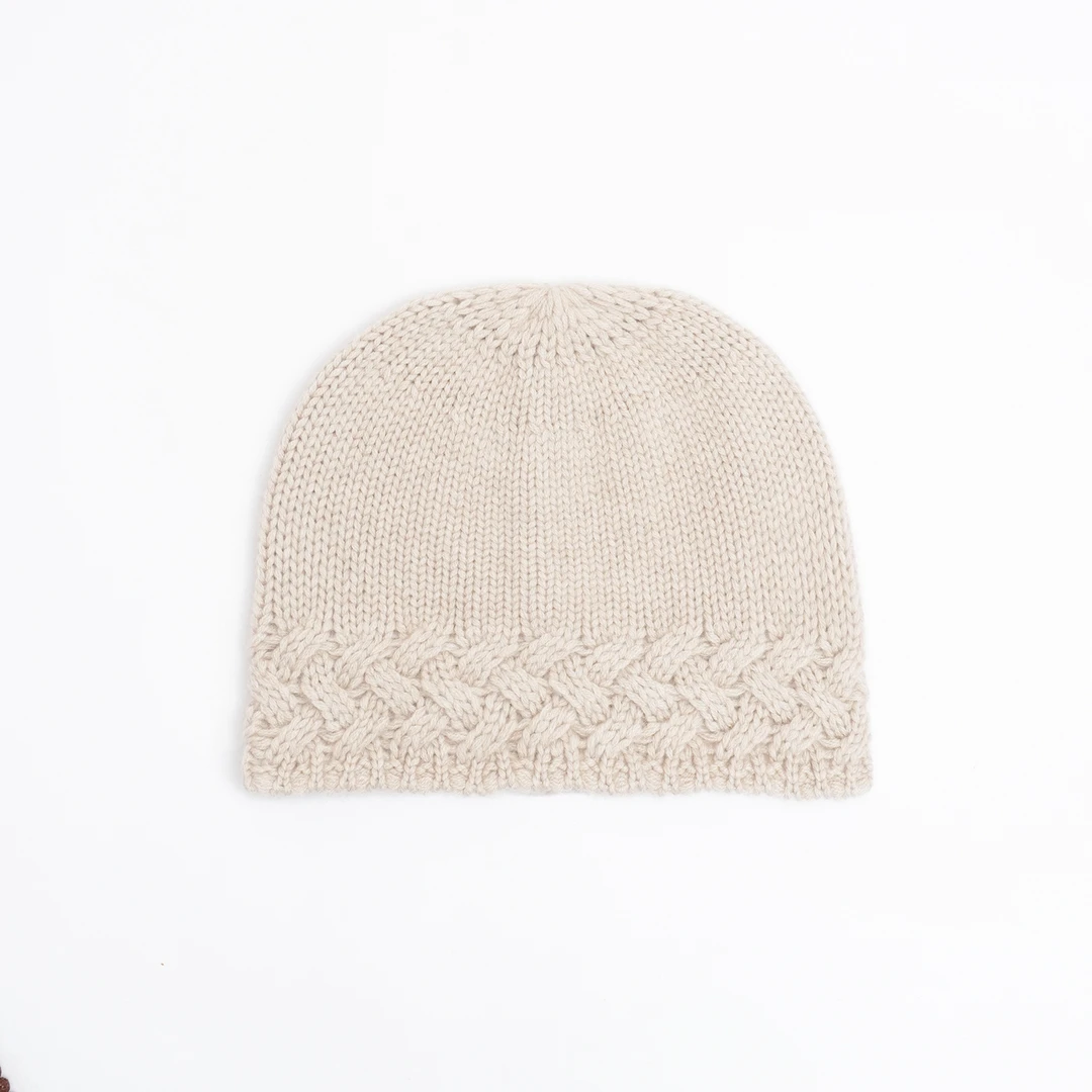 雅比那【花边帽】秋冬时尚保暖针织山羊绒花边帽子