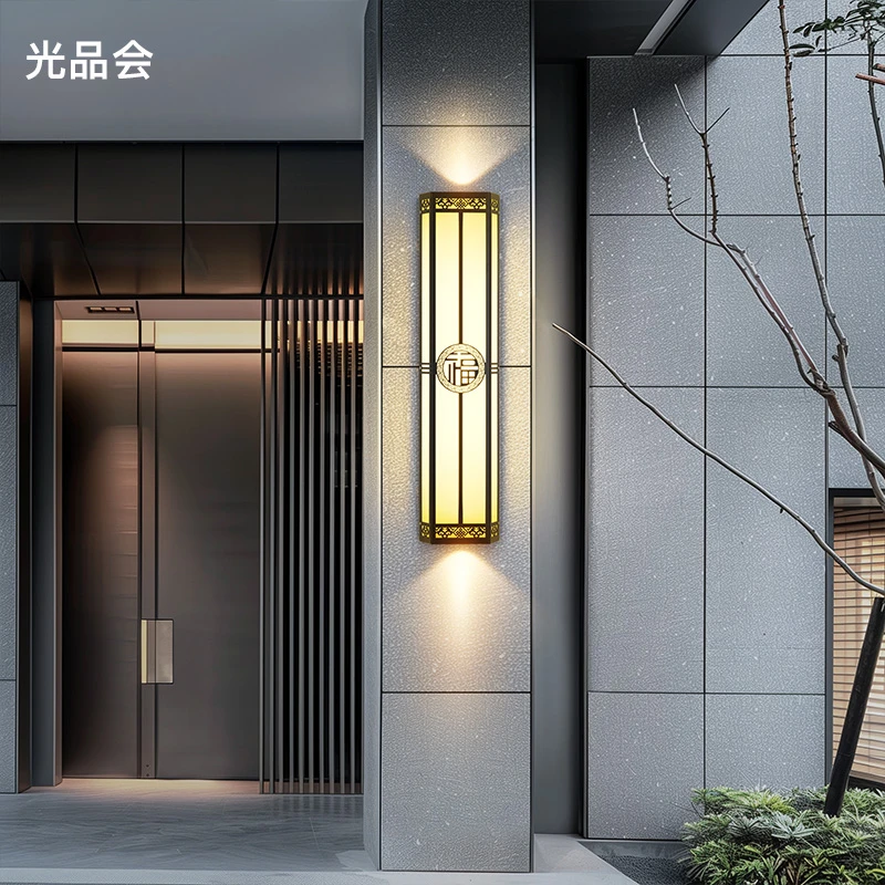 不锈钢户外壁灯防水庭院灯室外新中式壁灯围墙外墙酒店大门柱子