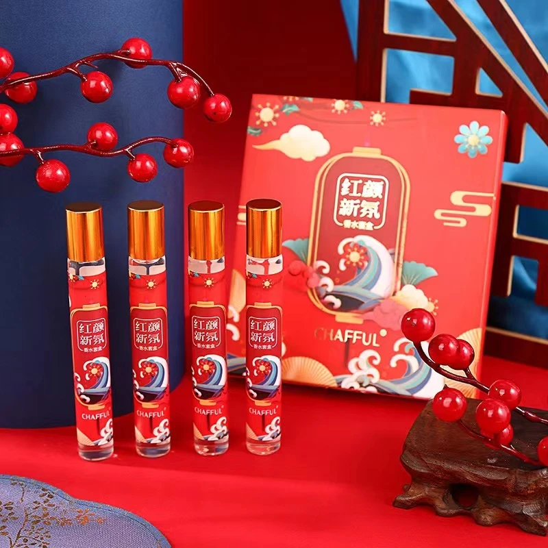 CHAFFUL/香芙儿国潮风红颜香氛香水走珠套盒持久