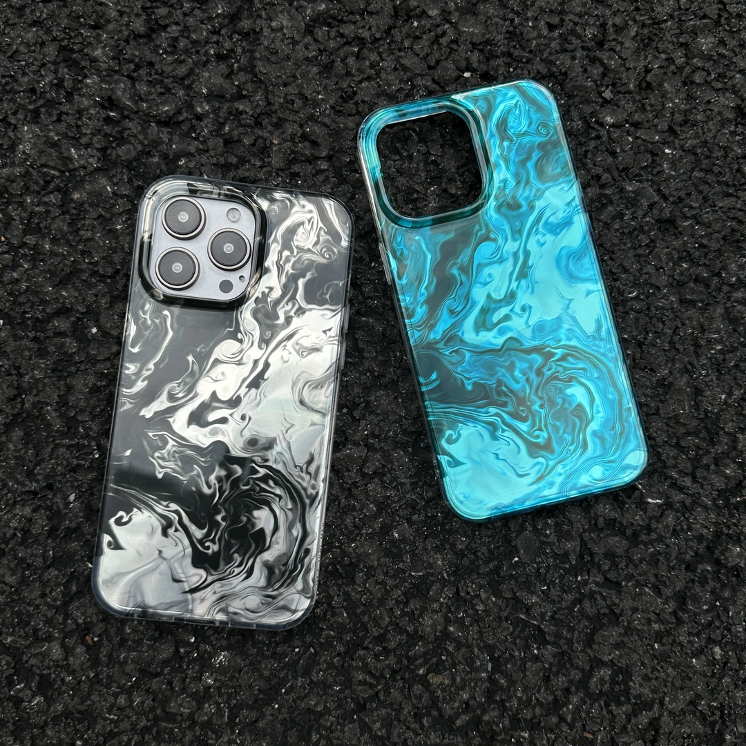 ins风墨染情侣高级感适用苹果16iphone15promax14手机壳13高颜值