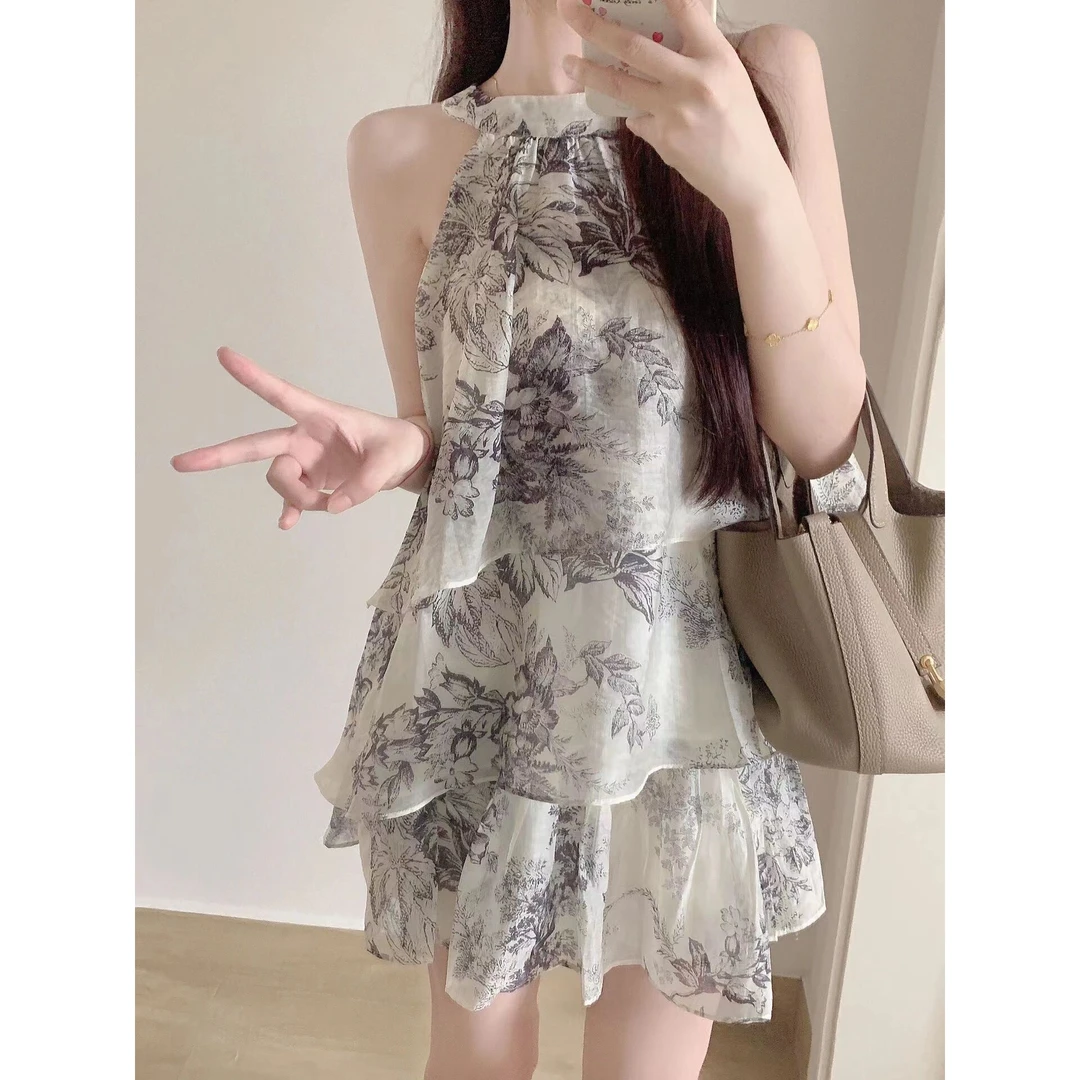 新中式女装国风连衣裙子夏装搭配一整套韩系茶系穿搭高级感套装女