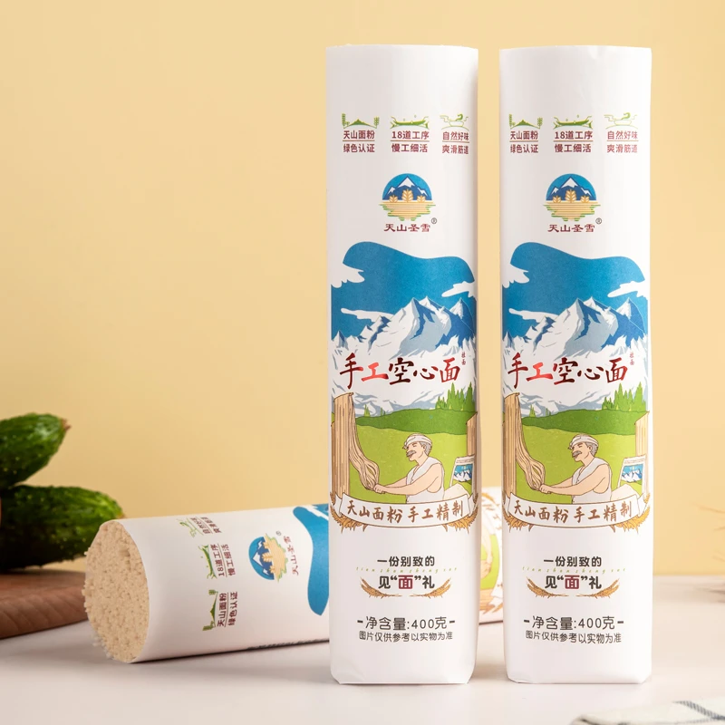 陕西特产天山圣雪手工空心农家挂面条速食面400g