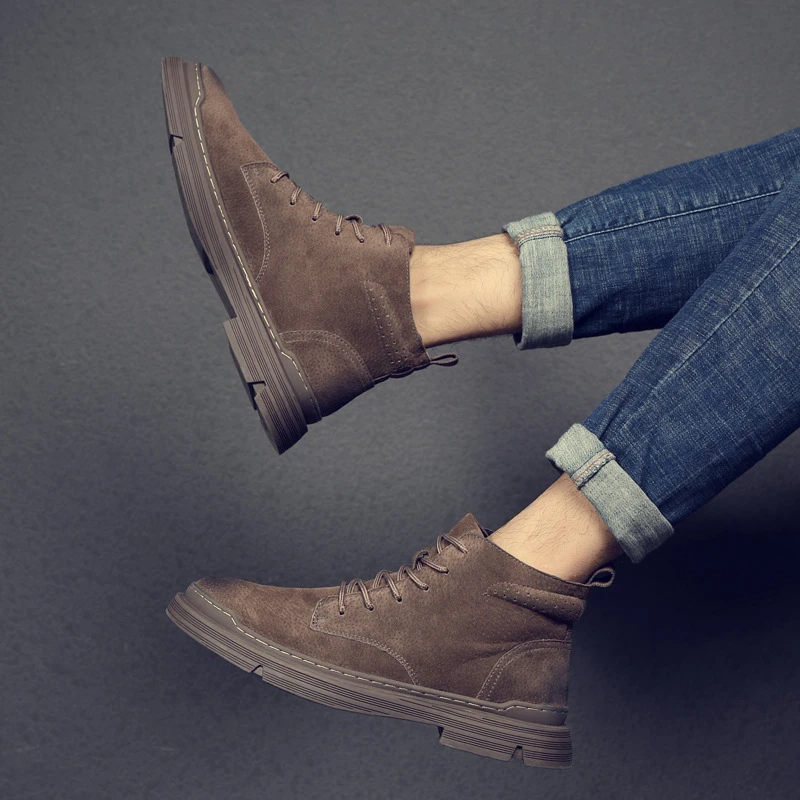 大码45 46  47 48码马丁靴男鞋高帮沙漠靴工装切尔西靴15772