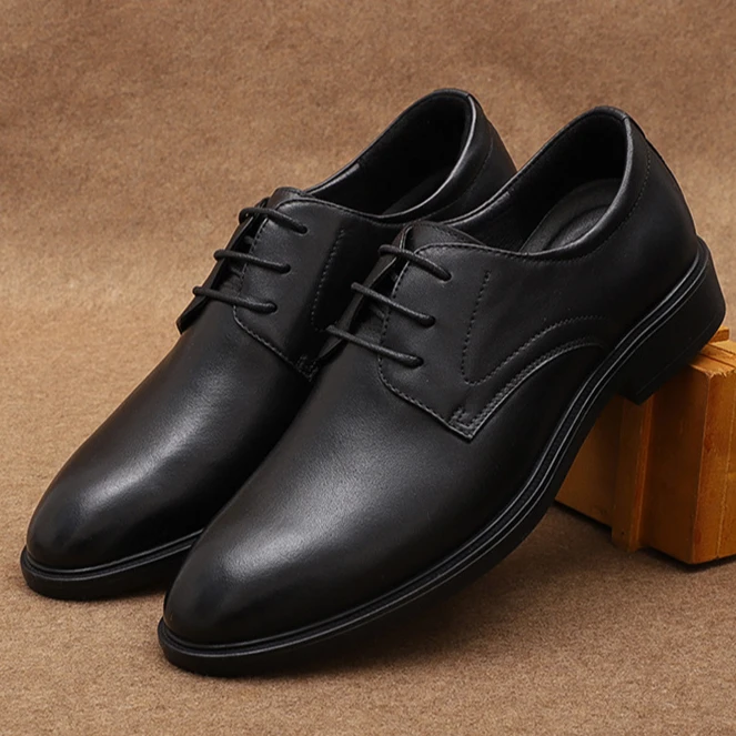 头层牛皮皮鞋男春夏季新款男士潮流休闲皮鞋商务2024新款正装婚鞋