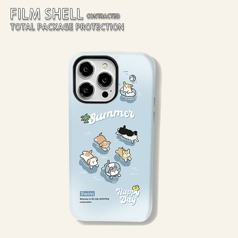 菲林二合一游泳小狗适用苹果15华为oppo小米vivo红米100iphone