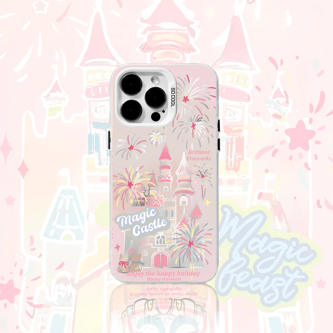 烟花城堡苹果17手机壳华为70oppo小米15红米iPhone16pro保护套