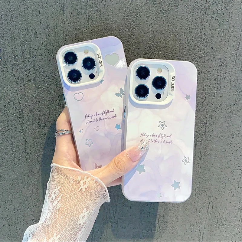晕染小蝴蝶彩银镭射适用oppo苹果15华为prua70小米vivo红米iphone
