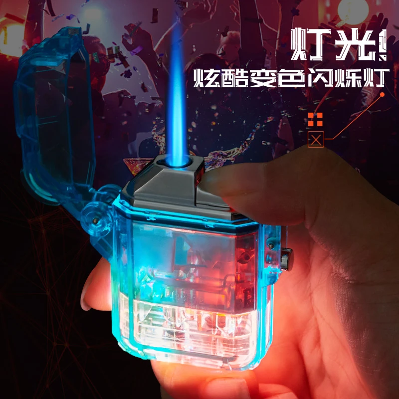 2025网红新款创意充气打火机防风高颜值金属个性送男士科技感礼物