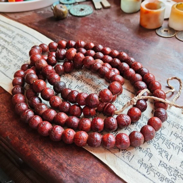 西藏藏传老凤眼菩提108念珠 直径13mm 包浆老凤眼文玩手串念珠