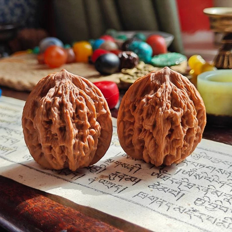 文玩核桃 麦穗虎头 边40 文玩麻核桃盘玩把件（2）