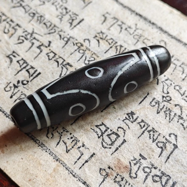 非金属陶瓷项链 西藏藏区六眼纹饰 瓷珠 对孔56 颈饰小元素民族风