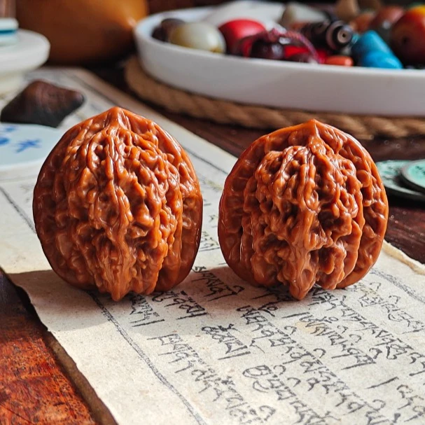 文玩核桃 边36 包浆核桃 把玩盘玩手把件小核桃