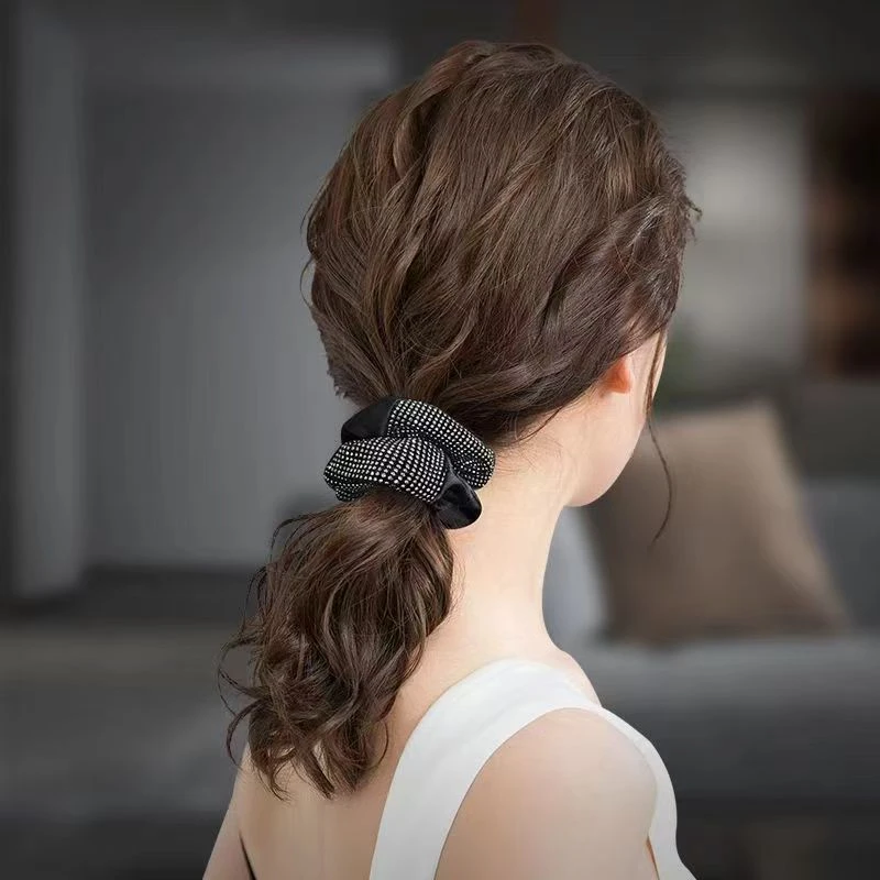 高级感大肠发圈双面水钻头饰2024新款头绳高弹力秋冬款扎头发皮筋