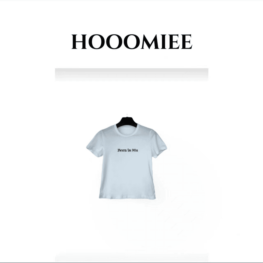 Hooomiee轻简字母90年代百搭通勤女士T恤220060