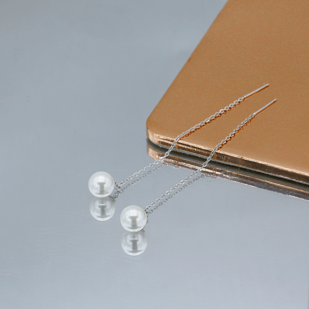 【风在吹】高级轻奢925银耳线7-8mm正圆 贝珠