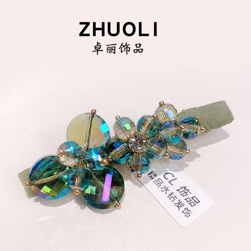 C227韩版新款水晶鸭嘴夹